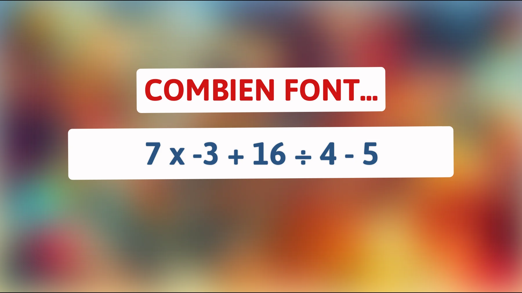 Ce casse-tête mathématique a laissé 95% des gens perplexes : saurez-vous le résoudre ?"